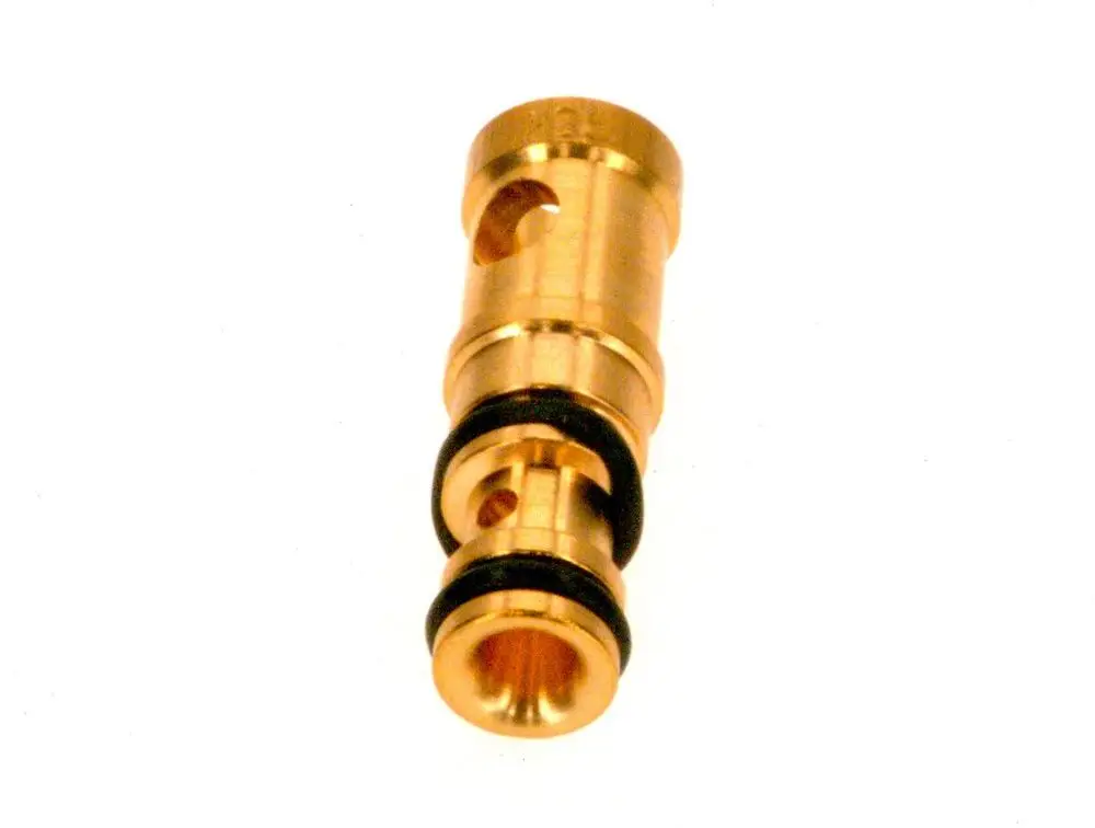 Bosch Venturi mit goldfarbener Oberfläche und zwei schwarzen Dichtungsringen, das Produkt hat eine zylindrische Form und mehrere Löcher zur Durchlasskontrolle.
